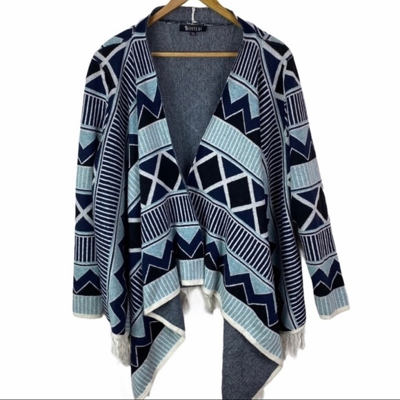 Two Sisters Anthropologie Cardigan Sweater Sz M/L Southwestern Aztec Angora Blen - Picture 1 of 7